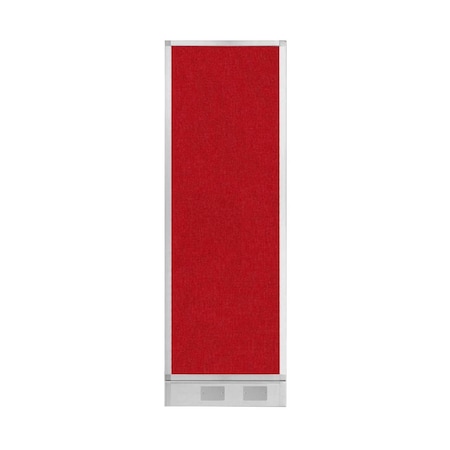 Versare Hush Panel Configurable Cubicle Partition 2' x 6' Red Fabric w/ Cable Channel 1856227